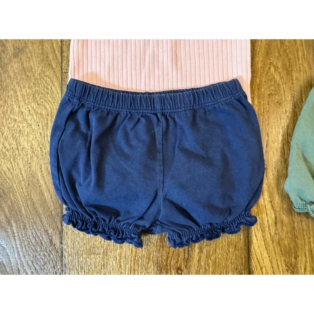 Carters Baby Clothes Girl 6 Months Shorts Denim Bodysuit Shirts Summer Lot Happy